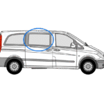 Mercedes Vito 2014> O/S/F Sliding Window in Privacy Tint 1