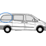 Mercedes Vito 2014> O/S/R Fixed Window in Privacy Tint LWB 1