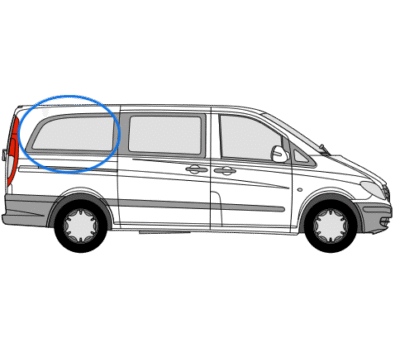 Mercedes Vito 2014> O/S/R Fixed Window in Privacy Tint LWB 1 Mercedes Vito 2014> O/S/R Fixed Window in Privacy Tint LWB