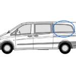 Mercedes Vito N/S/R Fixed Window in Privacy Tint Extra LWB 1
