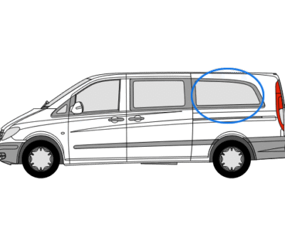 Mercedes Vito N/S/R Fixed Window in Privacy Tint Extra LWB
